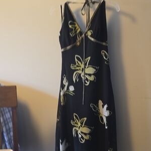 Minelli Black and Cream Floral Maxi Dress